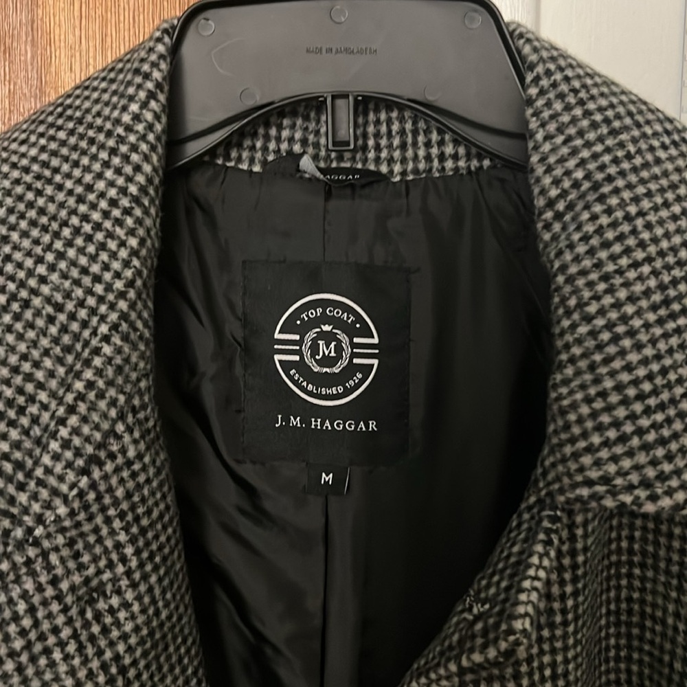 Hagger Men's Black and Gray top Coat - Picture 2 of 5